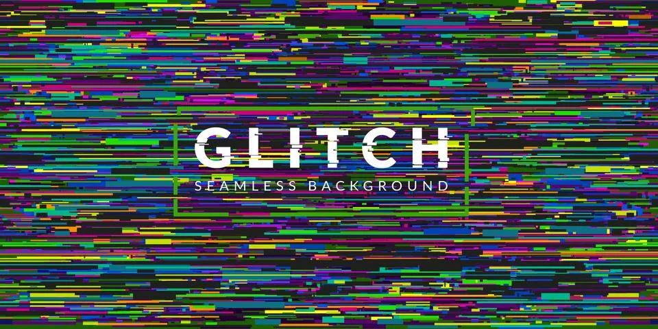 Cyber Glitch Abstract Seamless Pattern Vector Illustration Geometric Background Stock Illustration
