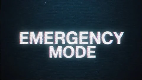 Cyber Glitch Emergency Mode Alert Animation – Digital News Emergency Intro Stock Footage 331182588