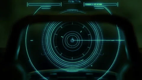 Cyber glitch interface with rotating circle and abstract visuals. Stock Footage 312631636