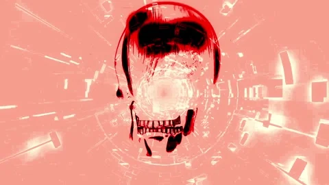 Cyber Glitch Montage Red Core HD Video stock 336325784