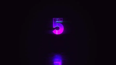 Cyber GLitch Neon Countdown NYE 2022 Stock Footage 167710773