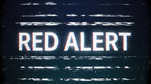 Cyber Glitch Red Alert Alert Animation – Digital News Emergency Intro Stock Footage 331182613