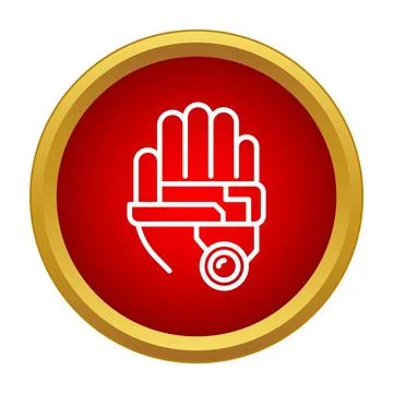 Cyber glove creating augmented reality interaction icon Illustrazione stock