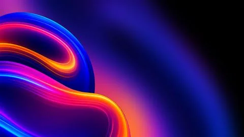 Cyber Glow 3D Fluid Gradient Background for Futuristic Designs Stock Illustration
