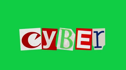 Cyber graphic text paper cut Stop Motion, magazine collage, ransom note s.. Stock Footage 336823972