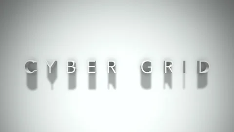 Cyber grid 3D title animation with shadows on a white background Stock Footage 297457488
