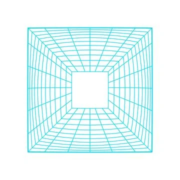 Cyber grid tunnel generating digital background concept Stock Illustration