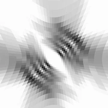Cyber Grid Vortex – Abstract Black and White Op-Art Pixel Background Stock Illustration