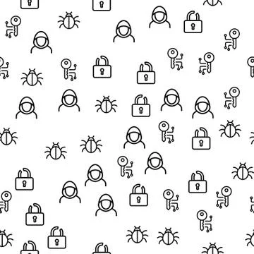 Cyber Hacker Activity Seamless Pattern Vector 스톡 일러스트
