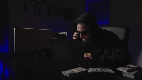 Cyber hacker and data security. Hacker, software for cyber crime, information Stock Footage 343616584