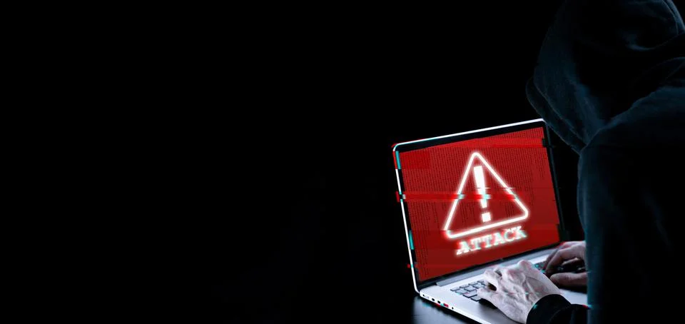 Cyber hacker attack concept. Internet web hack technology. Blurred Digital la Stock Photos