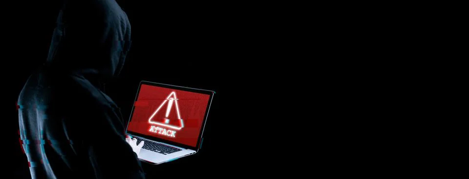 Cyber hacker attack concept. Internet web hack technology. Blurred Digital la Stock Photos