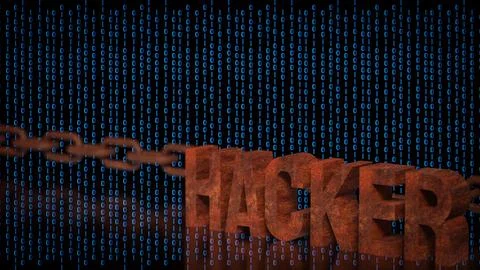 Cyber Hacker Attack On Digital Network 3d render. Stockillustratie