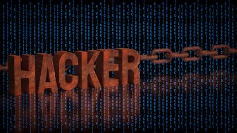 Cyber Hacker Attack On Digital Network 3d render. Stock Illustration