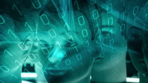 Cyber hacker attack, future technologies Ai, deepmind robot machine learning Stock Footage 81031774