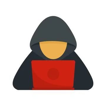 Cyber hacker icon flat isolated Stock Illustration