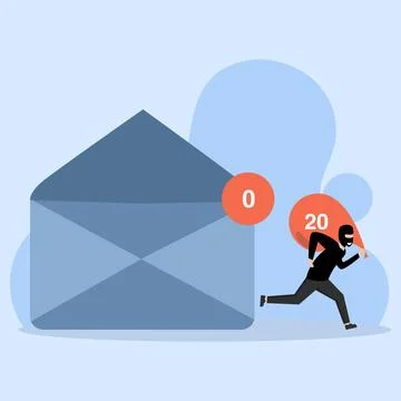Cyber hacker or email provider show advertising based on inside information 스톡 일러스트
