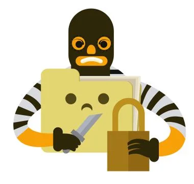 Cyber hacker ransomware locking files Stock Illustration