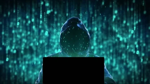 Cyber hackers attack computer systems Stock Footage 196533090