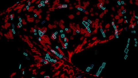 Cyber Hacking Background Video | Digital Glitch Effects, Data Breach Animation Stock Footage 290075511