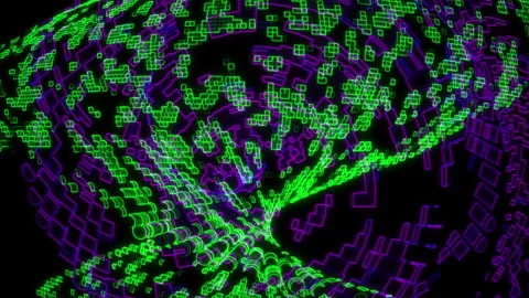 Cyber Hacking Background Video | Digital Glitch Effects, Data Breach Animation Stock Footage 290076017