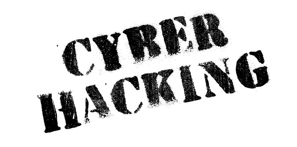 Cyber Hacking rubber stamp Illustrazione stock
