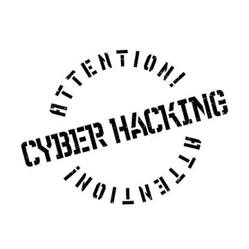 Cyber Hacking rubber stamp Illustrazione stock