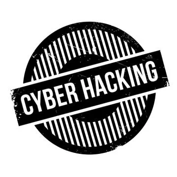 Cyber Hacking rubber stamp Stock Illustration