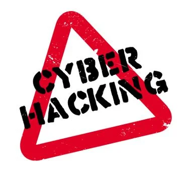 Cyber Hacking rubber stamp Stock Illustration