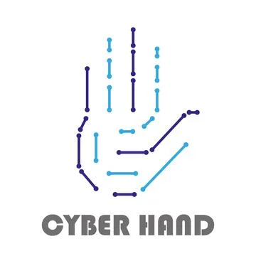 Cyber hand in the style of chips Stock Illustration