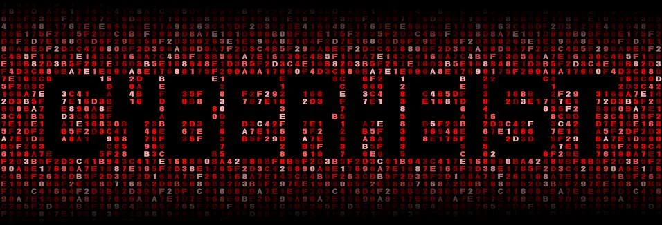 Cyber Heist text on hex code illustration Stock Illustration