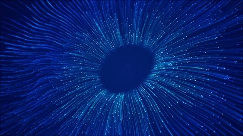 Cyber HUD circle interfaces Hi tech tunnel 3D Big Data Digital tunnel square Video stock 277721733