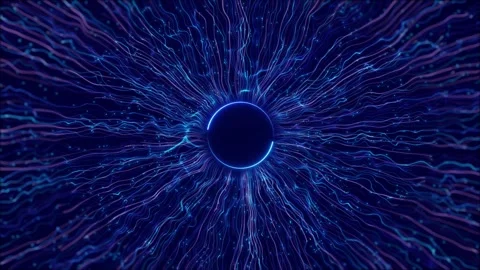 Cyber HUD circle interfaces Hi tech tunnel 3D Big Data Digital tunnel square Video stock 277722254