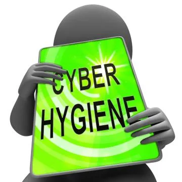 Cyber Hygiene Healthy Data Structure 3d Rendering Illustrazione stock