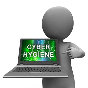 Cyber Hygiene Healthy Data Structure 3d Rendering Stock Illustration