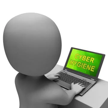 Cyber Hygiene Healthy Data Structure 3d Rendering 스톡 일러스트
