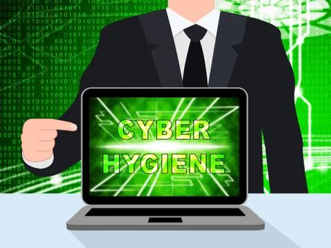 Cyber Hygiene Healthy Data Structure 3d Illustration 스톡 일러스트