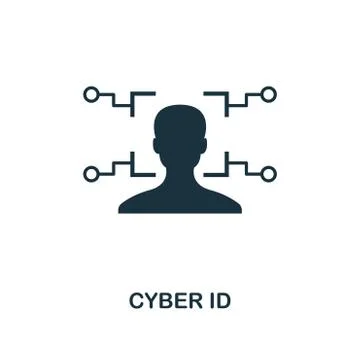 Cyber Id icon. Creative element design from fintech technology icons collection Stock Illustration