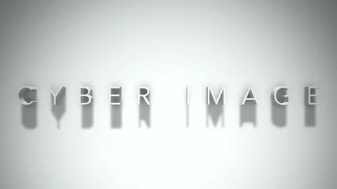 Cyber image 3D title animation with shadows on a white background Stock Footage 297457496