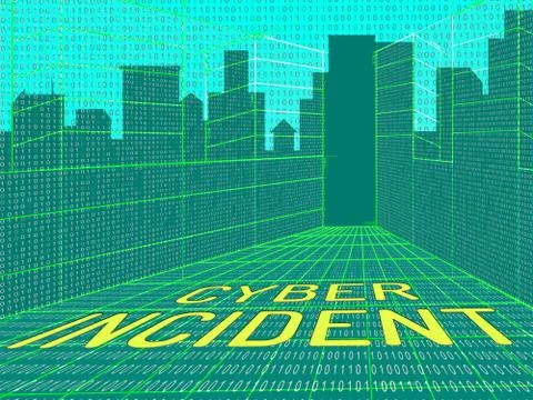 Cyber Incident Data Attack Alert 3d Illustration 库存插图