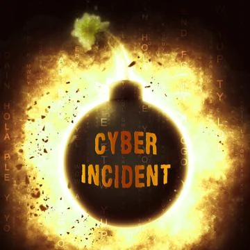 Cyber Incident Data Attack Alert 3d Illustration Stock Illustration