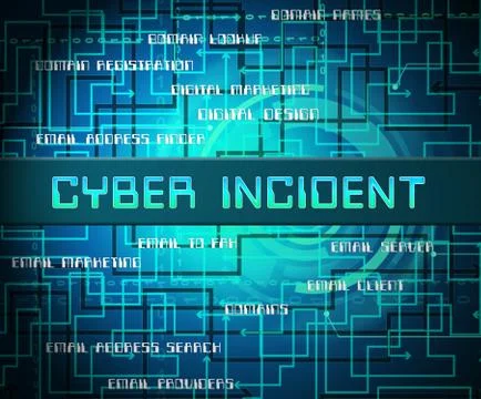 Cyber Incident Data Attack Alert 2d Illustration 스톡 일러스트