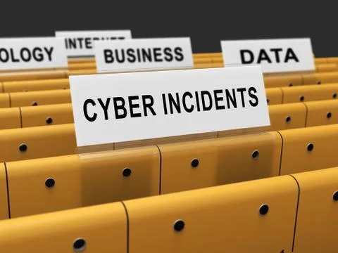Cyber Incident Data Attack Alert 3d Rendering Stock Illustration