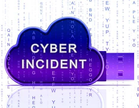 Cyber Incident Data Attack Alert 3d Rendering 스톡 일러스트