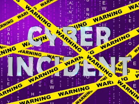 Cyber Incident Data Attack Alert 2d Illustration 스톡 일러스트