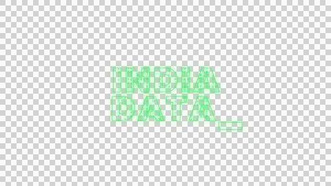 Cyber India Data Streaming Matrix Style Transparent Text 스톡 사진