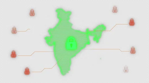 Cyber India Hacker Attack From Outside Transparent Stock Footage 319127411