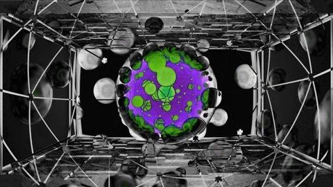 Cyber Industrial Core Multi Scene 4K VJ Visual Sequence Vídeo Stock 329403261