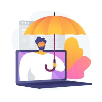 Cyber insurance vector concept metaphor 스톡 일러스트
