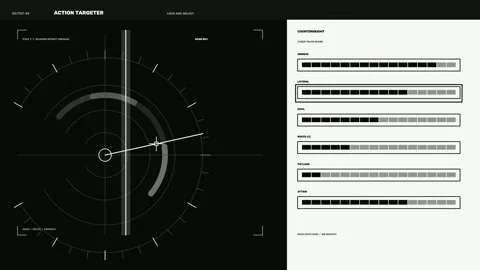 Cyber Intelligence Targeting Dashboard Seamless Loop Stock Footage 342232241